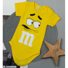 Боді ясельний короткий рукав жовтий "M&M"